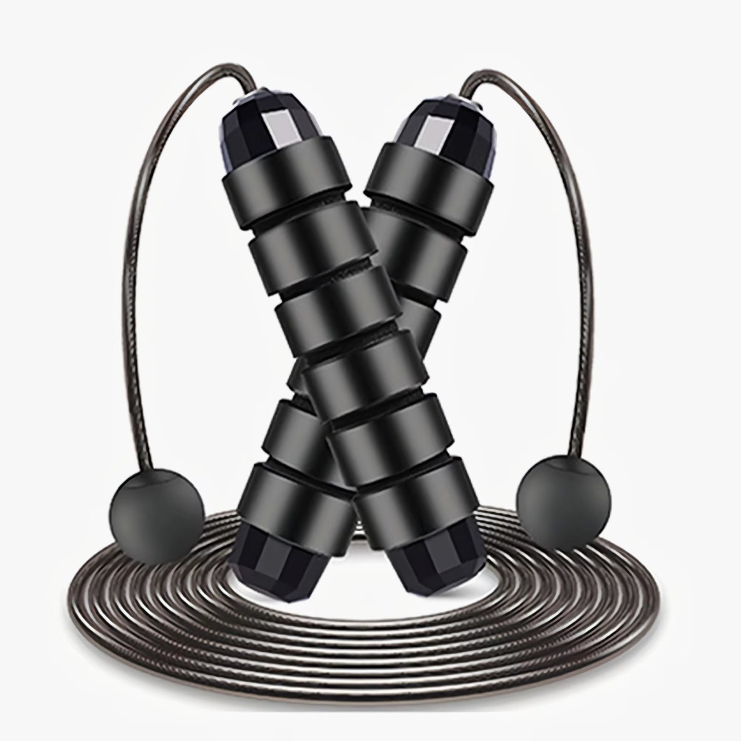 With Ball Bearings Adjustable Tangle-Free Speed Wire Jump Rope Workout with Foam Handles for Fitness Home Workouts and Slim Body
